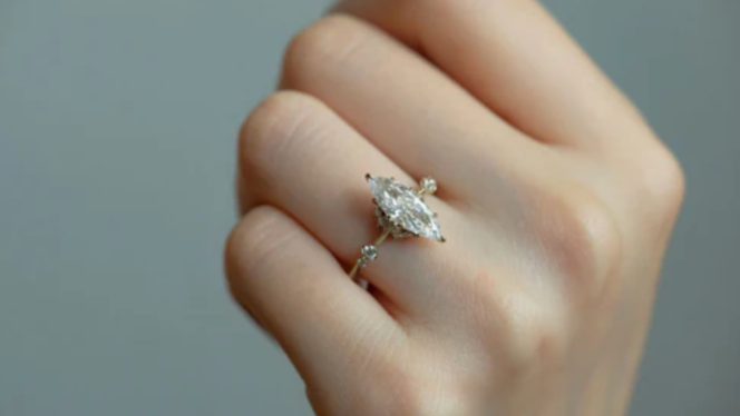 Slim Your Finger Silhouette with a Marquise Diamond Ring